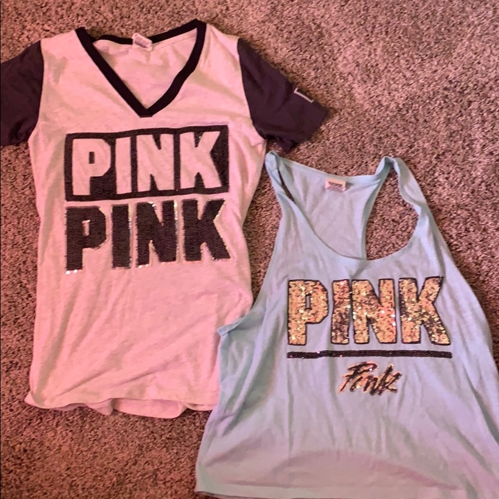 2 PINK by Victoria Secrets tees